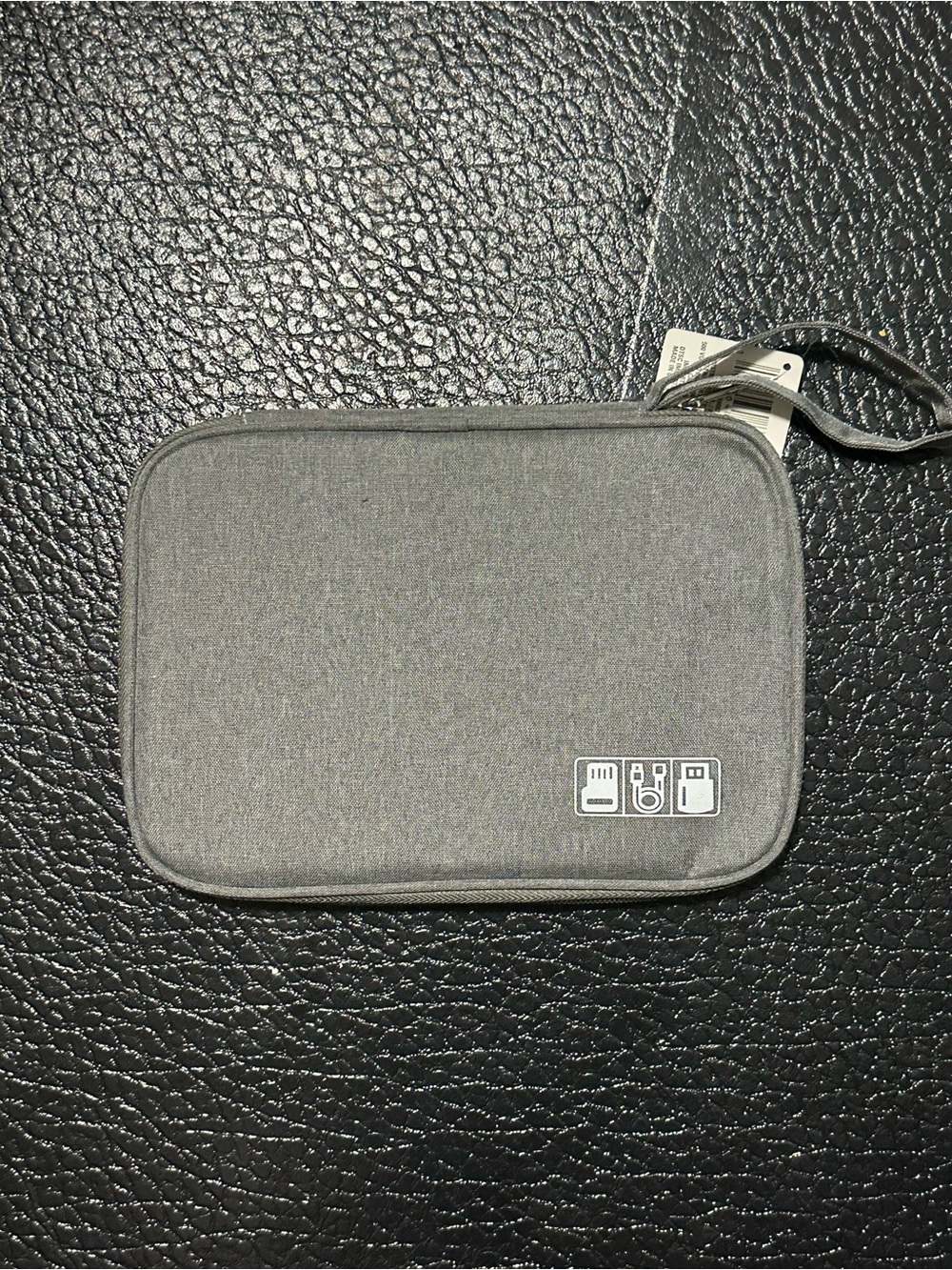 OP Gray Zippered Electronics Carry Pouch